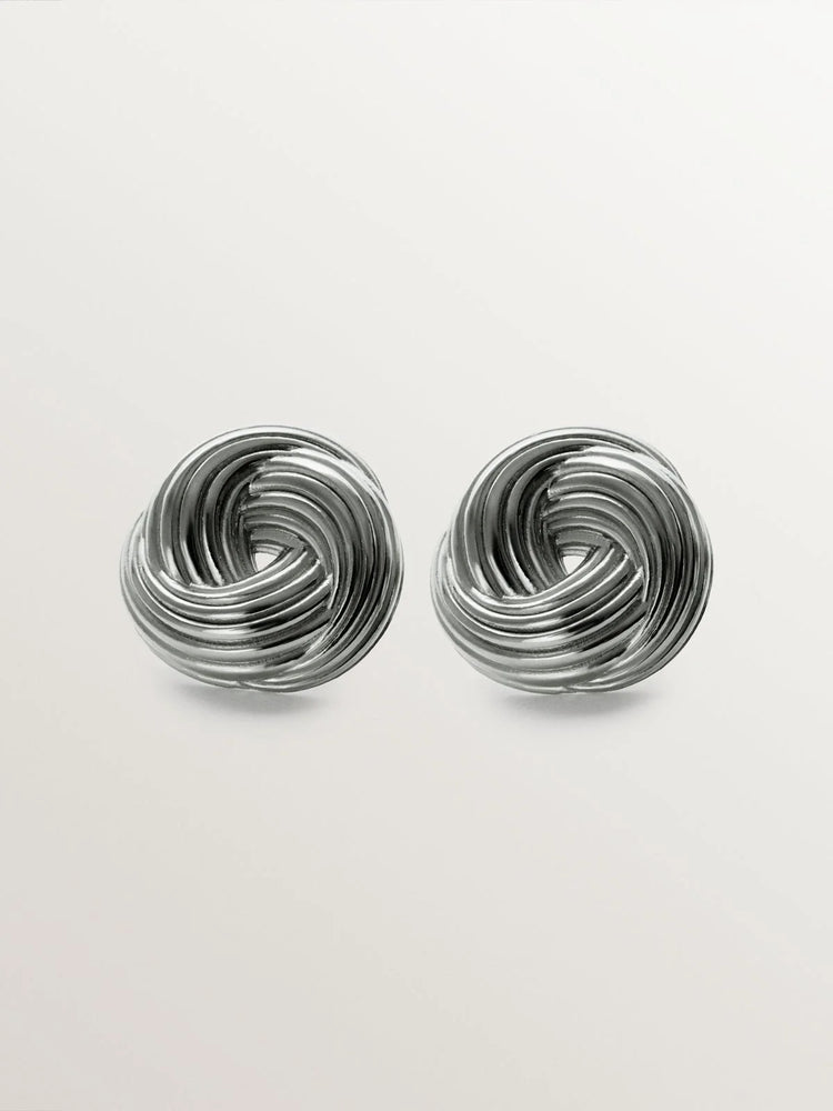 Pendientes de plata 925 rodiada con textura gallonada