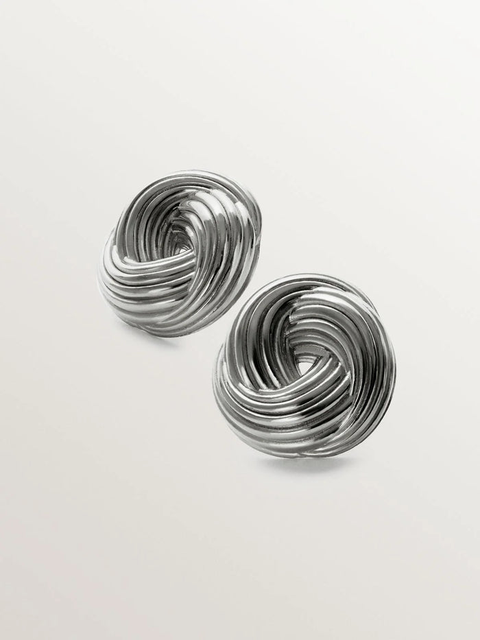 Pendientes de plata 925 rodiada con textura gallonada