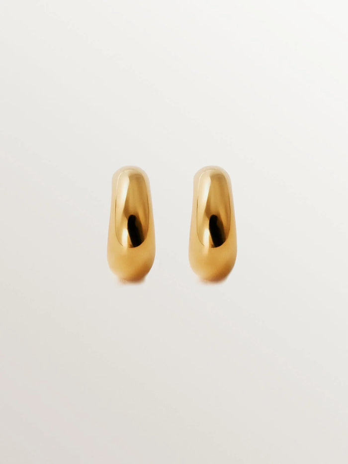 Pendientes de aro de plata 925 bañada en oro amarillo de 18K