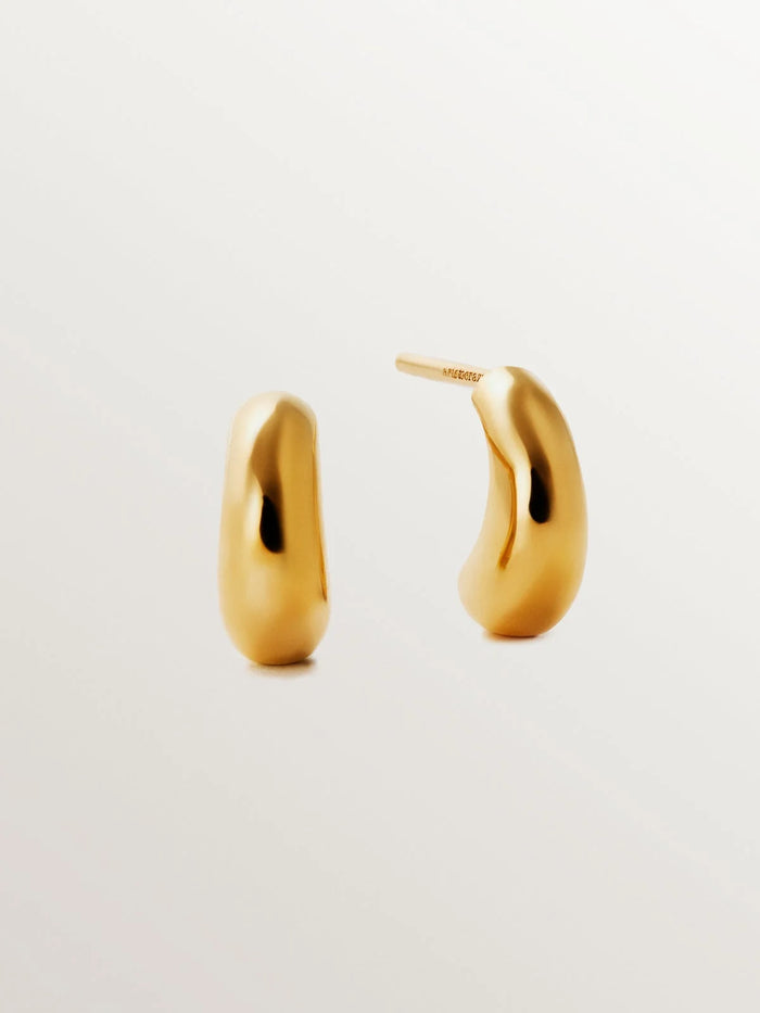 Pendientes de aro de plata 925 bañada en oro amarillo de 18K