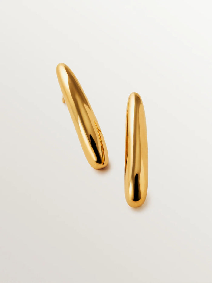 Pendientes largos de plata 925 bañada en oro amarillo de 18K