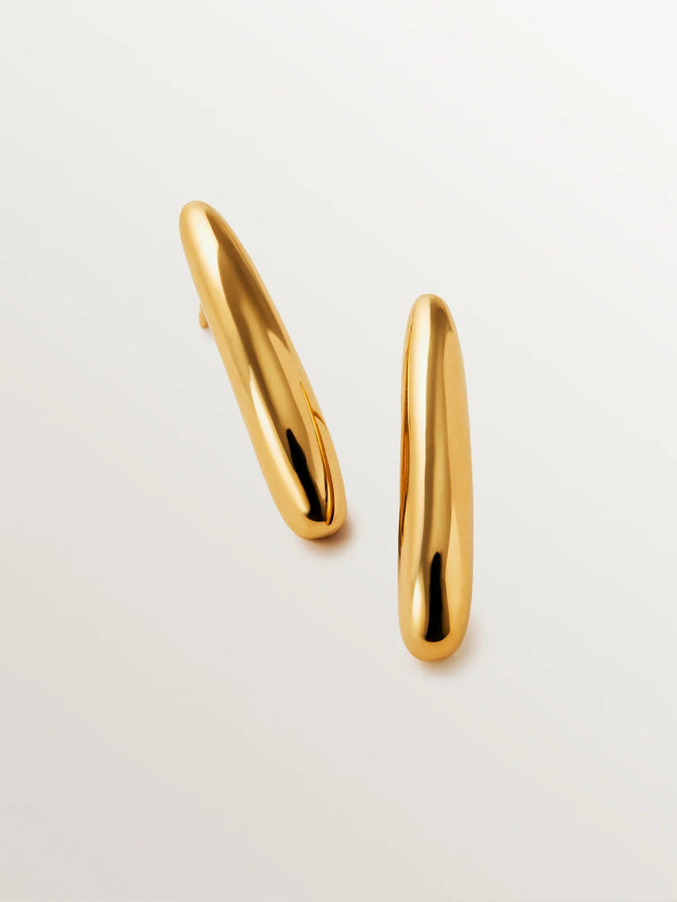 Pendientes largos de plata 925 bañada en oro amarillo de 18K