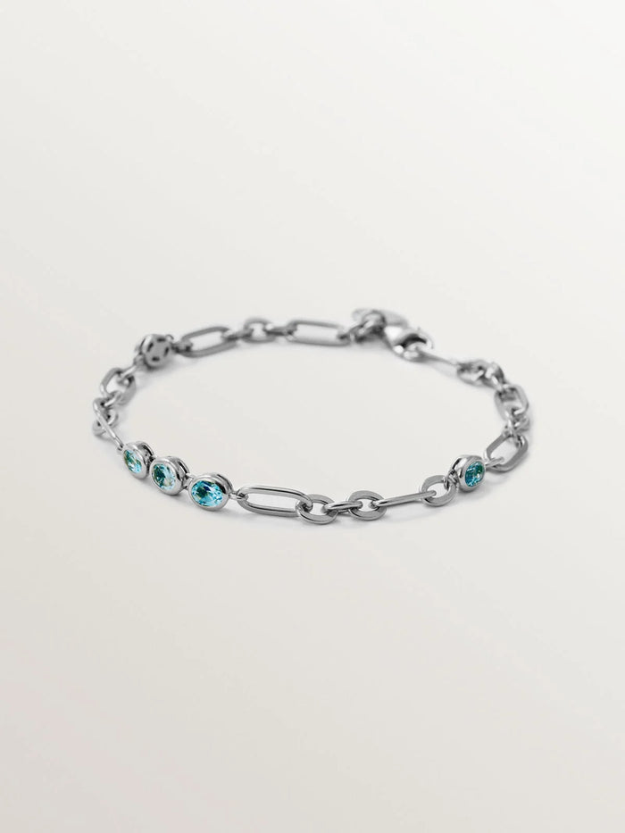 Pulsera de plata 925 con topacios azul sky