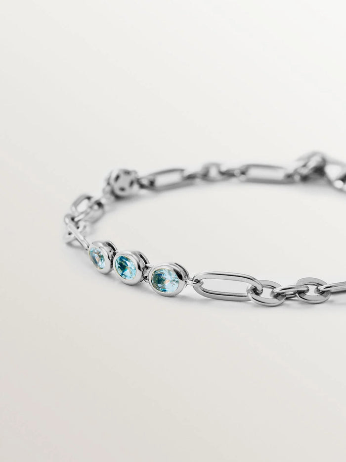 Pulsera de plata 925 con topacios azul sky