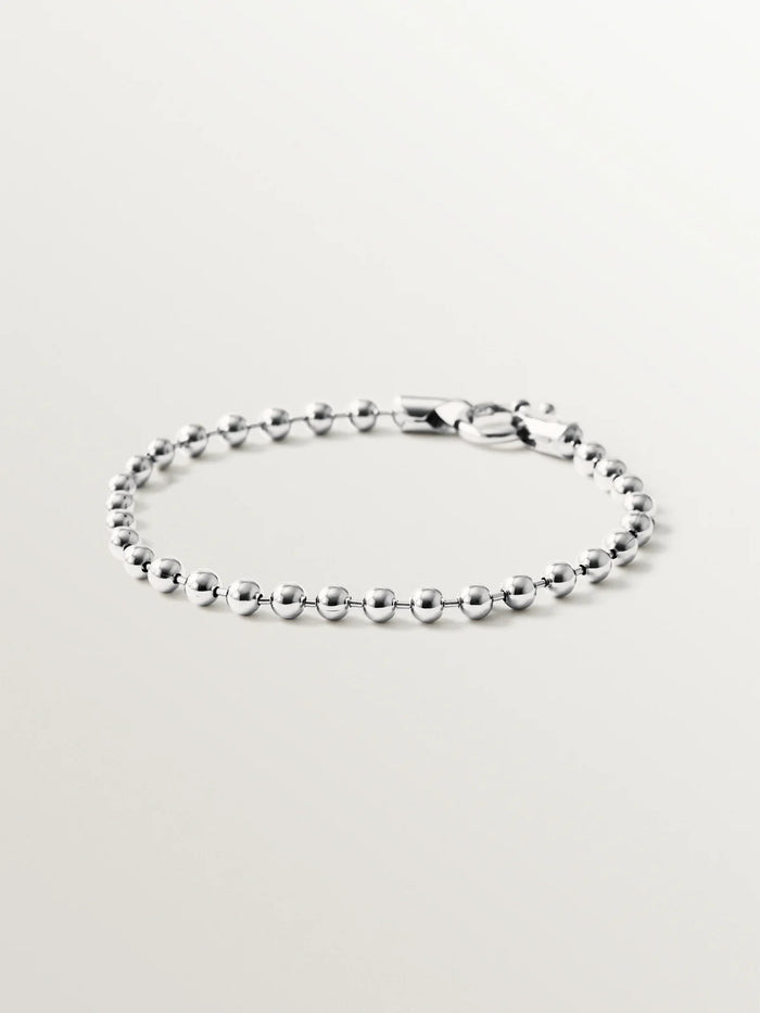 Pulsera de bolitas en plata 925 rodiada