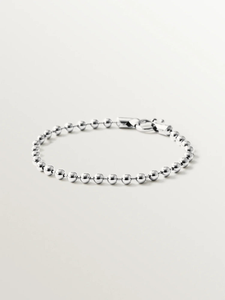 Pulsera de bolitas en plata 925 rodiada