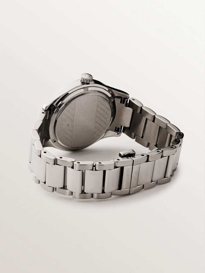 Reloj Mitte con correa de acero gris y esfera azul