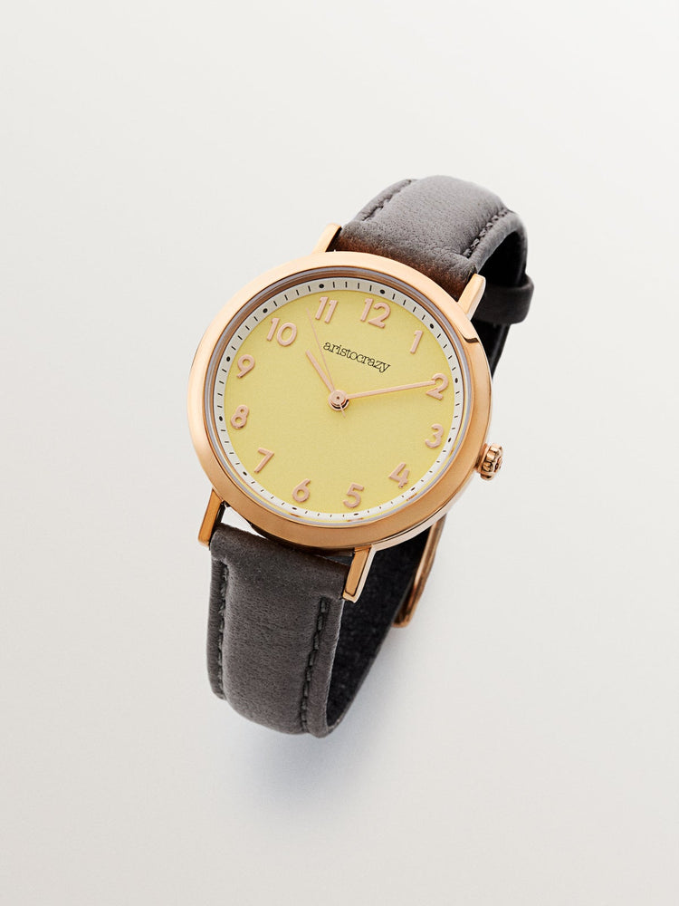 Reloj Venice correa esfera amarilla  