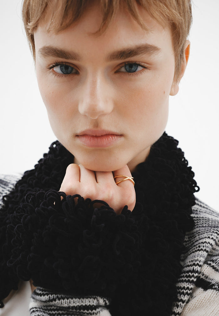 Anillo doble cruzado de plata 925 bañada en oro amarillo de 18K