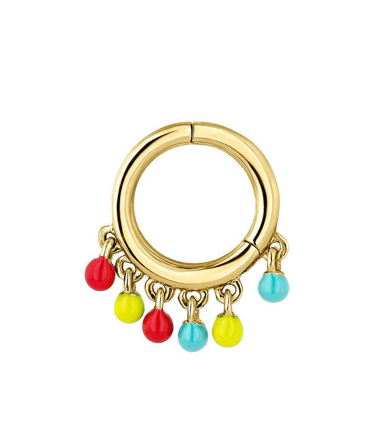 Piercing aro pequeño esmalte multicolor oro 9kt