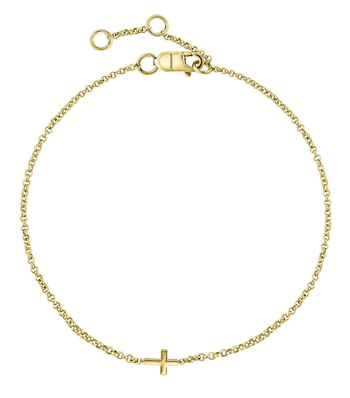 Pulsera con cruz de oro