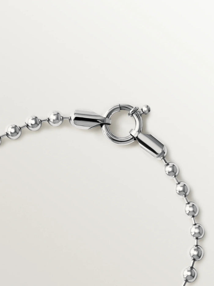Pulsera de bolitas en plata 925 rodiada