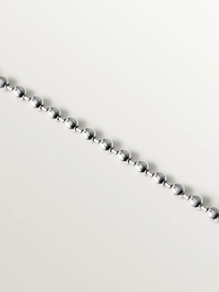 Pulsera de bolitas en plata 925 rodiada